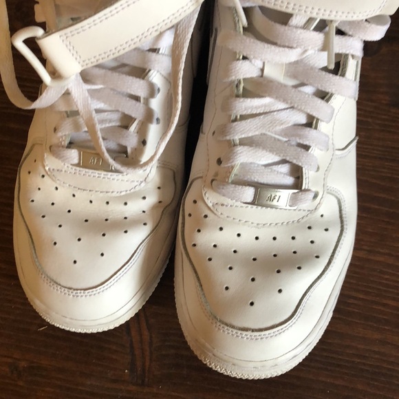 Nike Air Force 1 Hi-Top Sneakers in Triple White - Picture 12 of 15